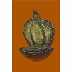 Cometti Avocado Bronze Sculpture on Marble Base Figurine