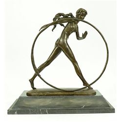 Dancer Bronze Sculpture on Marble Base Statue