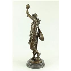 Austrian lady mandolin Bronze Sculpture