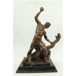 Lemaen Hydra and Hercules Greek Mythology Bronze Sculpture