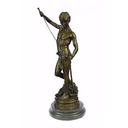David Bronze Sculpture on Marble Base Statue