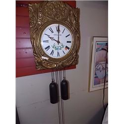 COMTOISE CLOCK - LOUIS JAQUINE ST. ETIENNE WALL CLOCK - needs glass and pendulum