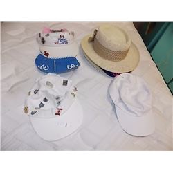 ASSORTED HATS  - 5 TTL - (some with pins)