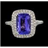 Image 2 : 3.43 ctw Tanzanite and Diamond Ring - 14KT White Gold