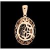 Image 2 : 11.03 ctw Citrine and Diamond Pendant - 14KT Rose Gold