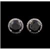 Image 1 : 3.79 ctw Black Diamond Stud Earrings - 14KT White Gold
