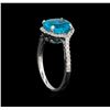 Image 4 : 2.95 ctw Apatite and Diamond Ring - 14KT White Gold