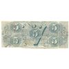 Image 2 : 1863 $5 The Confederate States of America Note T-60 CC