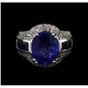 Image 2 : 12.45 ctw Sapphire and Diamond Ring - 14KT White Gold