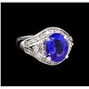 Image 1 : 14KT White Gold 3.28 ctw Tanzanite and Diamond Ring