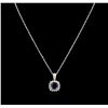 Image 2 : 3.30 ctw Tanzanite and Diamond Pendant With Chain - 14KT White Gold