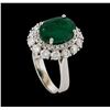 Image 4 : 3.53 ctw Emerald and Diamond Ring - 14KT White Gold