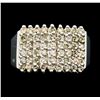 Image 2 : 0.50 ctw Diamond Pyramid Ring - 10KT White Gold