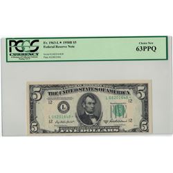 1950-B $5 PCGS Choice New 63PPQ Federal Reserve Note