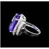Image 3 : GIA Cert 17.55 ctw Tanzanite and Diamond Ring - 14KT White Gold