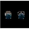 Image 1 : 14KT White Gold 0.86 ctw Fancy Blue Diamond Stud Earrings