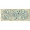 Image 2 : 1863 $5 The Confederate States of America Note T-60 CC