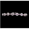 Image 3 : 3.83 ctw Ruby and Diamond Bracelet - 18KT White Gold