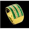Image 4 : 1.50 ctw Emerald and Diamond Ring - 14KT Yellow Gold