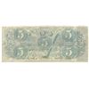 Image 2 : 1863 $5 The Confederate States of America Note T-60 CC