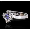 Image 1 : 14KT White Gold 0.33 ctw Tanzanite and Diamond Ring