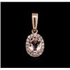 Image 1 : 14KT Rose Gold 0.69 ctw Morganite and Diamond Pendant