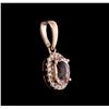 Image 2 : 14KT Rose Gold 0.69 ctw Morganite and Diamond Pendant