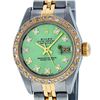 Image 2 : Rolex Ladies Two Tone Green VS Diamond Datejust Wristwatch