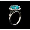 Image 4 : 4.15 ctw Apatite and Diamond Ring - 14KT White Gold