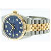 Image 2 : Rolex Mens Two Tone Blue Diamond Quickset 16233 Datejust Wristwatch