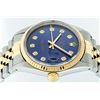 Image 3 : Rolex Mens Two Tone Blue Diamond Quickset 16233 Datejust Wristwatch