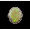 Image 2 : 6.02 ctw Opal and Diamond Ring - Platinum