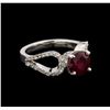 Image 1 : 14KT White Gold 2.05 ctw Ruby and Diamond Ring