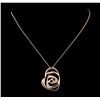 Image 1 : 0.50 ctw Diamond Pendant With Chain - 14KT Rose Gold