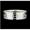 Image 2 : Wide Band Screw Back Design Ring - 18KT White Gold