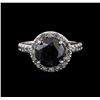 Image 2 : 5.59 ctw Black Diamond Ring - 14KT White Gold