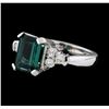 Image 1 : 2.29 ctw Tourmaline and Diamond Ring - 14KT White Gold