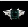 Image 2 : 2.29 ctw Tourmaline and Diamond Ring - 14KT White Gold