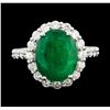 Image 2 : 4.76 ctw Emerald and Diamond Ring - 14KT White Gold