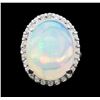 Image 2 : 14.60 ctw Opal and Diamond Ring - 14KT White Gold