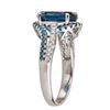Image 2 : 4.70 ctw Topaz and Diamond Ring - 10KT White Gold