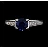Image 2 : 1.30 ctw Sapphire and Diamond Ring - 18KT White Gold