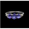 Image 2 : 14KT White Gold 1.33 ctw Tanzanite and Diamond Ring