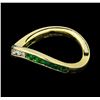 Image 1 : 0.60 ctw Emerald and Diamond Ring - 18KT Yellow Gold