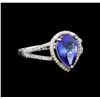 Image 1 : 14KT White Gold 2.32 ctw Tanzanite and Diamond Ring