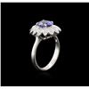 Image 3 : 1.76 ctw Tanzanite and Diamond Ring - 14KT White Gold