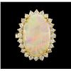 Image 2 : 5.10 ctw Opal and Diamond Ring - 14KT Yellow Gold