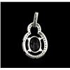 Image 2 : 2.86 ctw Red Spinel and Diamond Pendant - 14KT White Gold