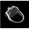 Image 3 : 4.07 ctw Tanzanite and Diamond Ring - 14KT White Gold