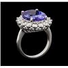 Image 4 : GIA Cert 12.99 ctw Tanzanite and Diamond Ring - 14KT White Gold